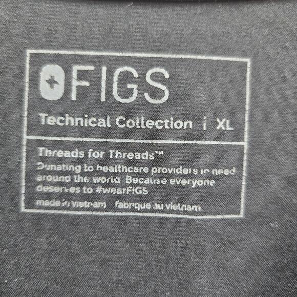 Figs Technical Collection V-Neck Scrub Shirt Top Nurse Doctor Work Black Size XL - Picture 3 of 5